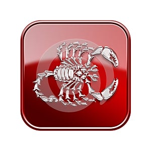 Scorpio zodiac icon red.