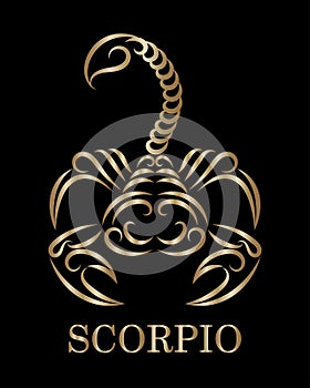 Scorpio zodiac line art vector eps 10