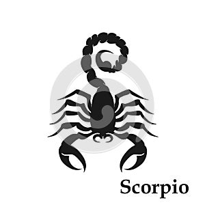 Scorpio zodiac sign astrological symbol. horoscope icon. isolated image in simple style photo