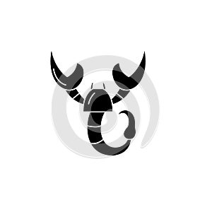 Scorpio zodiac sign black icon, vector sign on isolated background. Scorpio zodiac sign concept symbol, illustration