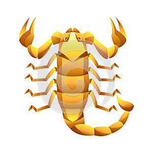Scorpio zodiac sign, golden horoscope symbol.