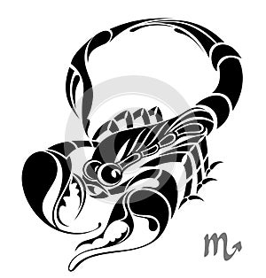 Scorpio zodiac vector sign. Tattoo design