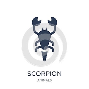 Scorpion icon. Trendy flat vector Scorpion icon on white background from animals collection