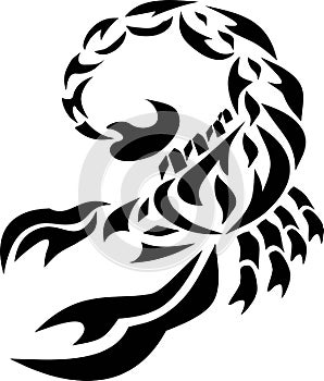 The scorpion the image of a tattoo, drawing consists of parts, the end of a tail of an animal with a sting, an arthropod a desert