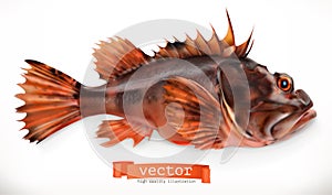 Scorpionfish. 3d vector icon. Seafood photo