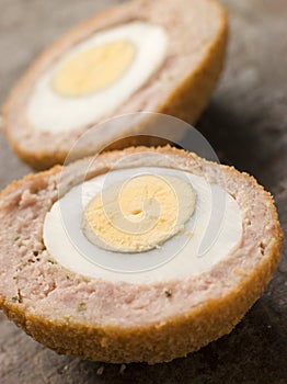 Scotch Egg cut in half