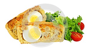 Scotch Egg Quiche With Salad