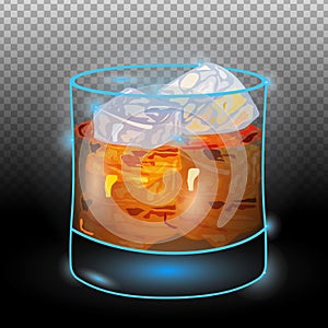 Scotch on rocks transparent