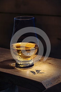 Scotch Whisky Neat in Nosing Glass photo