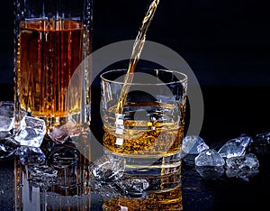 Scotch Whisky Pouring into Glass