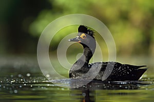 The scoter( Melanitta fusca) is a waterfowl of the family Anatidae