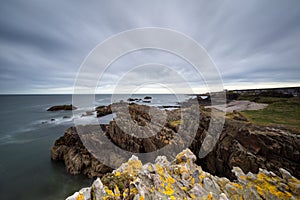 Scotland findochty beach north east coast rocky long exposure