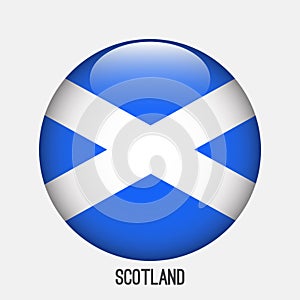Scotland flag in circle shape.
