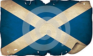Scotland Flag On Old Paper