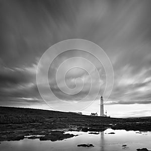 Scotland landscape black and white. Famous tourist attractions and landmarks destination in Scotland nature.UK