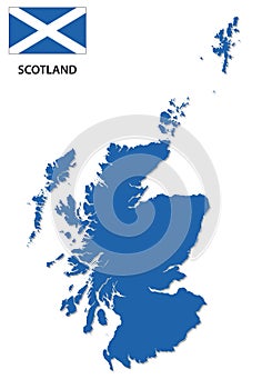 Scotland map with flag