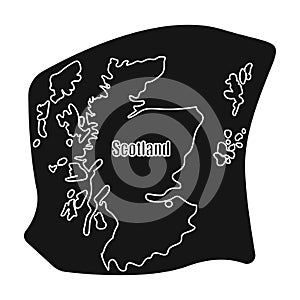 Scotland the map.Scotland is a Country on the world map.Scotland single icon in black style vector symbol stock