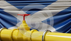 Scotland oil and gas fuel pipeline. Oil industry concept. 3D Rendering