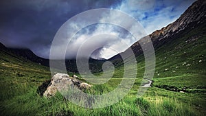 Scotland Scotish Isle of Arran Mountain Landscape Valley Glen Rosa