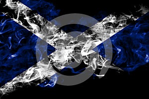 Scotland, Scottish, Scots smoke flag isolated on black background