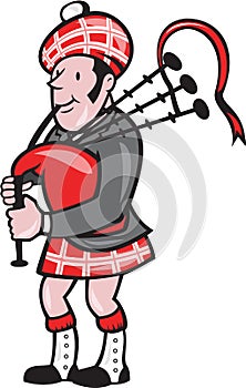 Scotsman Bagpiper Bagpipes Cartoon