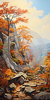 Scott Andrew Walker: Fall In The Mountains Acrylic Painting