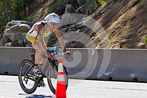 Scott Bowe in the Coeur d' Alene Ironman cycling event