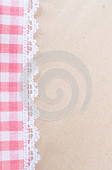Scott fabric. beautiful plaid pattern on wood texture.
