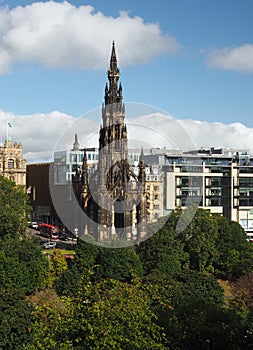 The Scott Monument in Princes Street Gardens Edinburgh Scotland