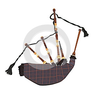 Scottish bagpipe vector flat illustration