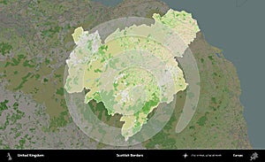 Scottish Borders highlighted, United Kingdom. OpenStreetMap French photo