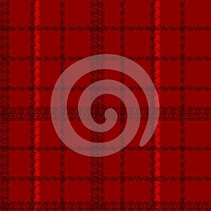 Scottish cage seamless pattern. Black and red tartan plaid background. Texture from tartan, clothes, dresses