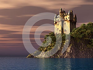 Scottish castle by the sea