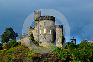 Scottish castle in storm, Edinburgh