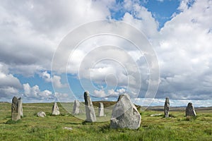 Scottish countryside with standing stones