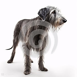 Scottish Deerhound breed dog isolated on a clean white background