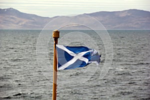 Scottish Flag Blowing In The Breeze