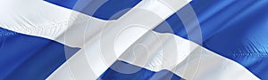 Scottish flag. Flag of Scotland. 3D Waving flag design,3D rendering. The national symbol of Scotland background wallpaper. 3D