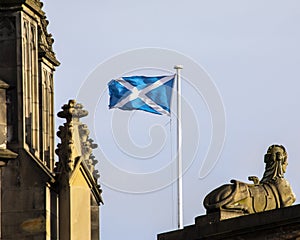 Scottish Flag Flying in Edinburgh, Scotland