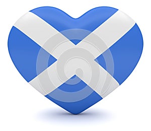 Scottish Flag Heart, 3d illustration