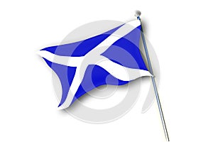 Scottish flag isolated on white background