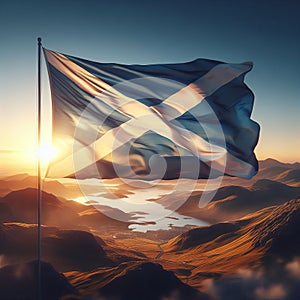 Scottish flag - the national symbol of Scotland