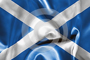 Scottish Flag Rippled Effect Illustration