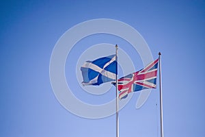 Scottish flag and Union Jack