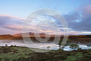 Scottish glen during sunset