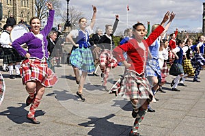 Scottish Highland Dancers perform on National Tartan Day in Ottawa