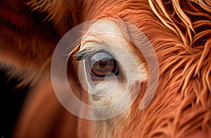 Scottish Highlander Cow Portrait, Made with Generative AI