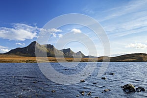 Scottish Highlands, lake and mountains of Ben Loyal