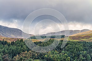 Scottish Hilldide above Crieff in Scotland before it rained