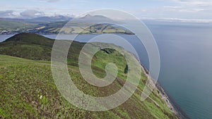 The Scottish Holy Isle with Mountainous and Coastal Landscape